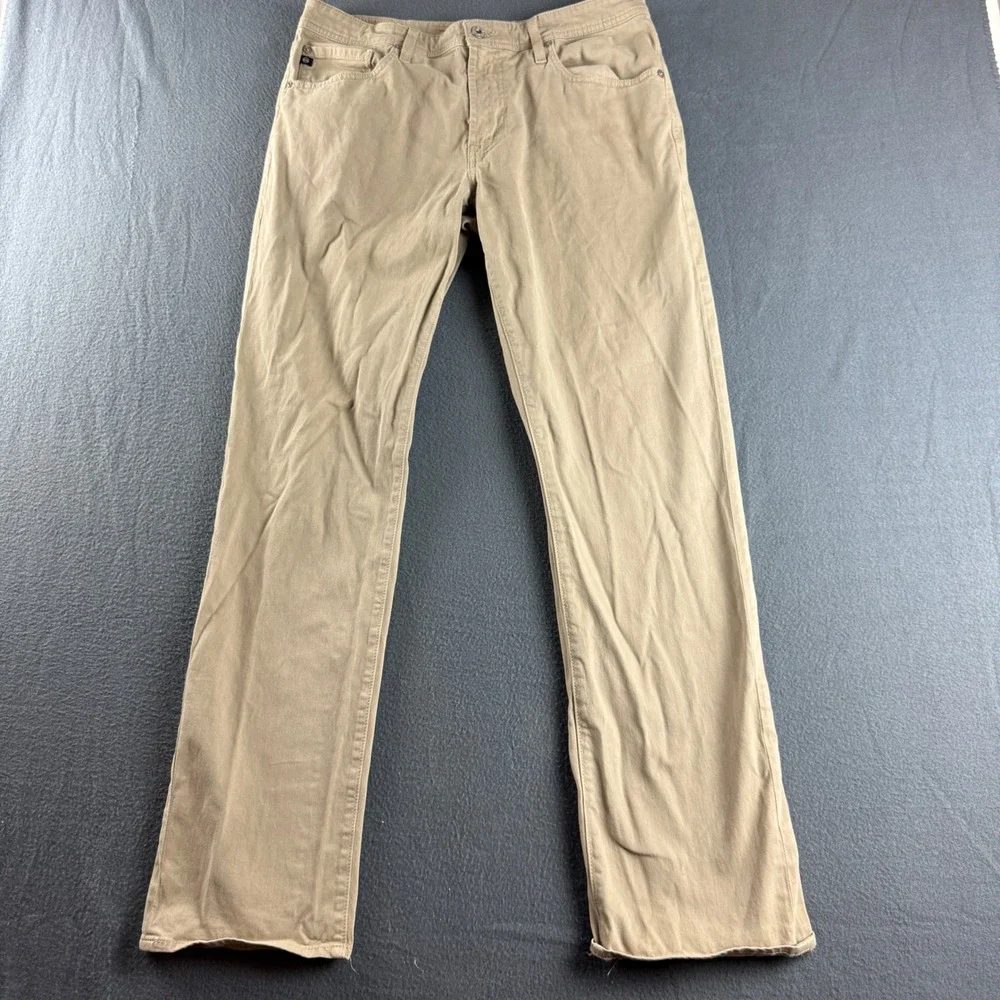 AG Adriano Goldschmied Graduate Pants Men's 34x32 Beige Tailored Leg Chino Flat